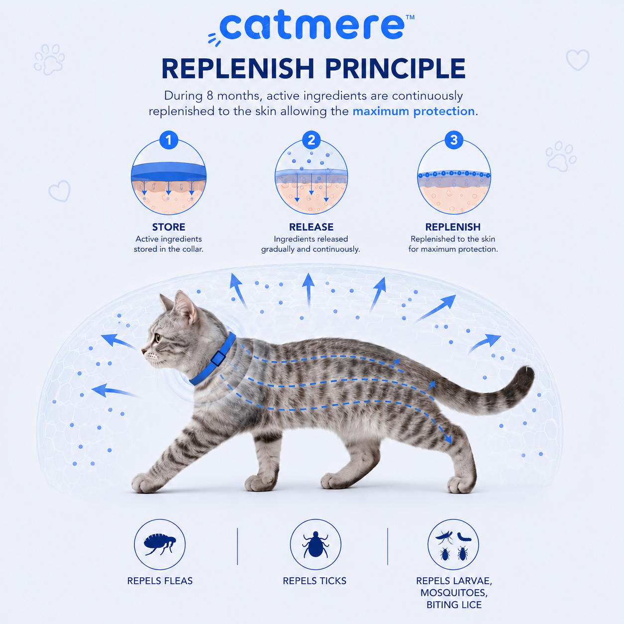 Catmere™ -  8 Months All Natural Flea and Tick Collar for Cats