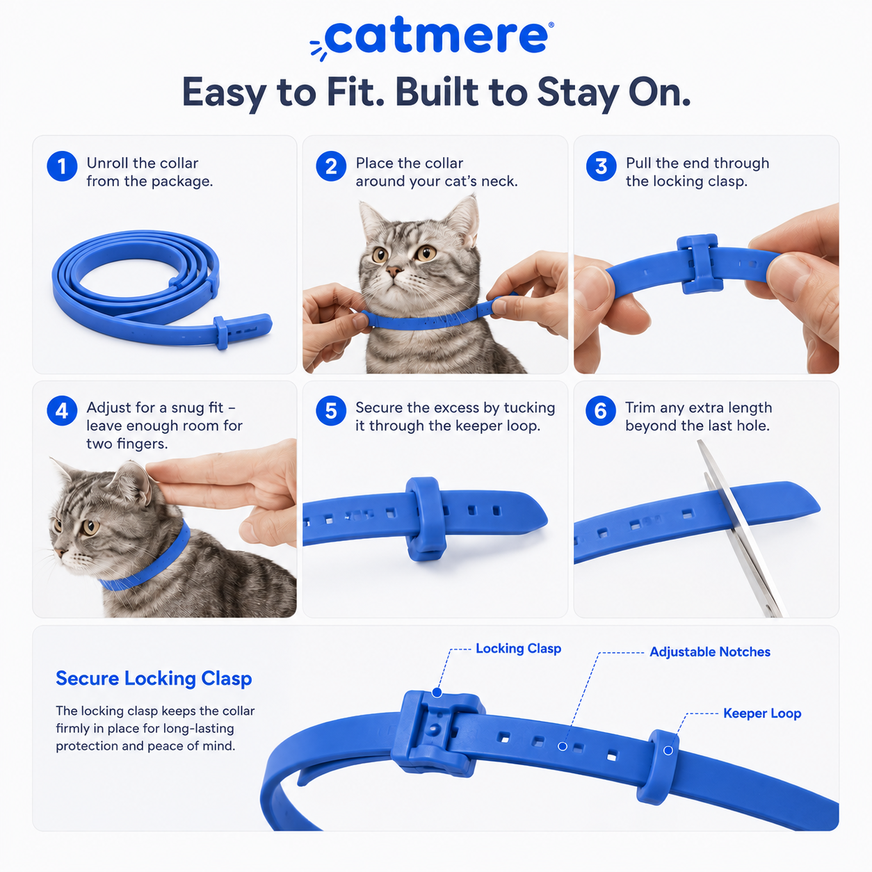 Catmere™ -  8 Months All Natural Flea and Tick Collar for Cats